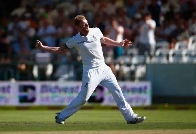 Ben Stokes takes a wicket