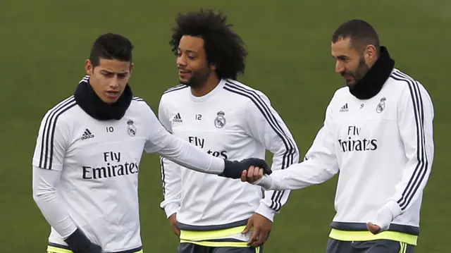 James Rodriguez, Marcelo and Karim Benzema