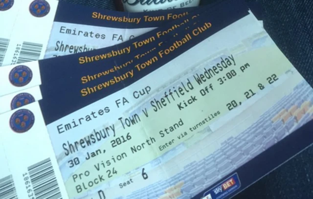 Tickets for Shrewsbury v Sheffield Wednesday