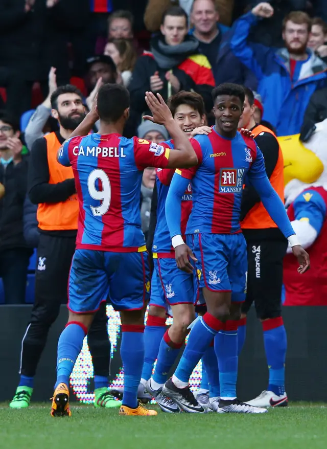 Wilfried Zaha celebrates