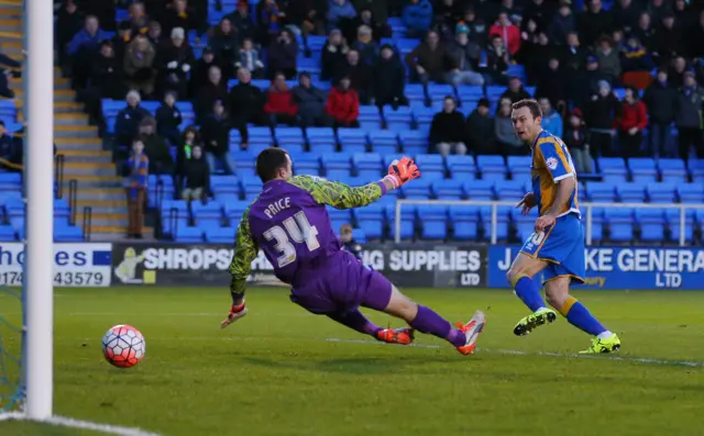 Shaun Whalley scores for Shrewsbury