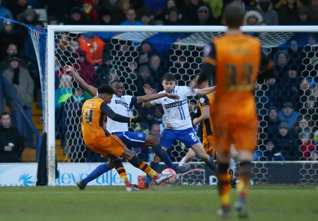 Chuba Akpom scores his side's third