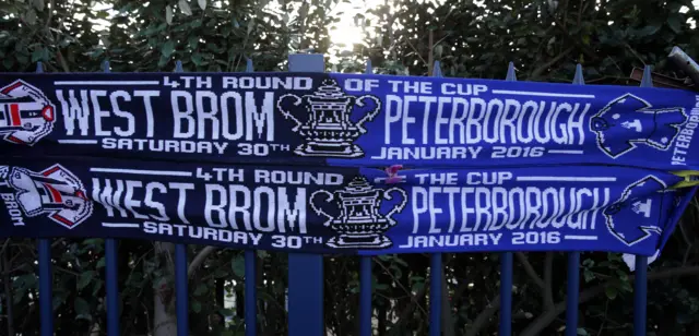 West Brom and Peterborough scarves