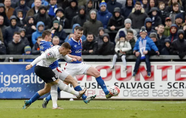 Everton"s Ross Barkley scores their third goal