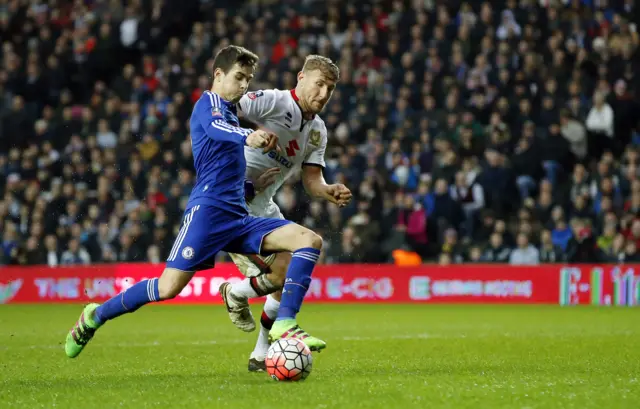 Chelsea"s Oscar scores their second goal