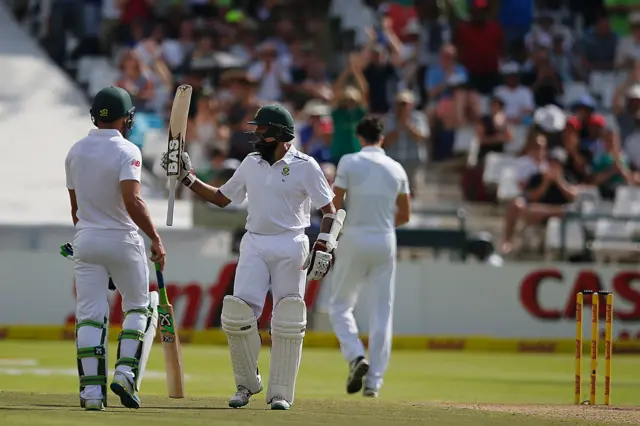 Hashim Amla celebrates 150