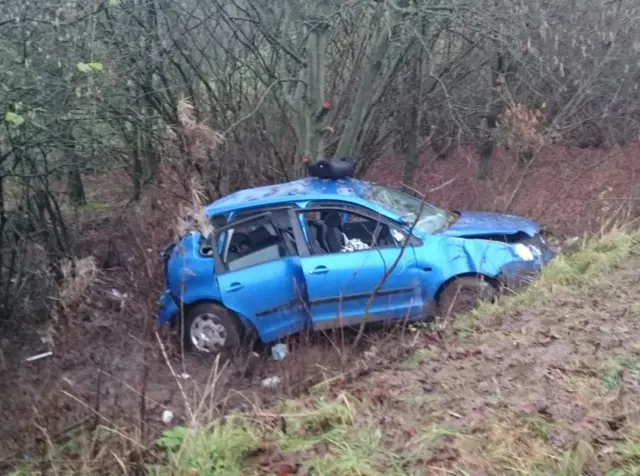 Scene of car crash