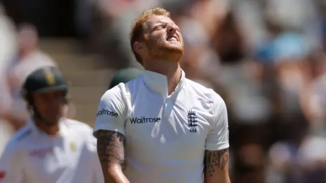 Ben Stokes looks dejected