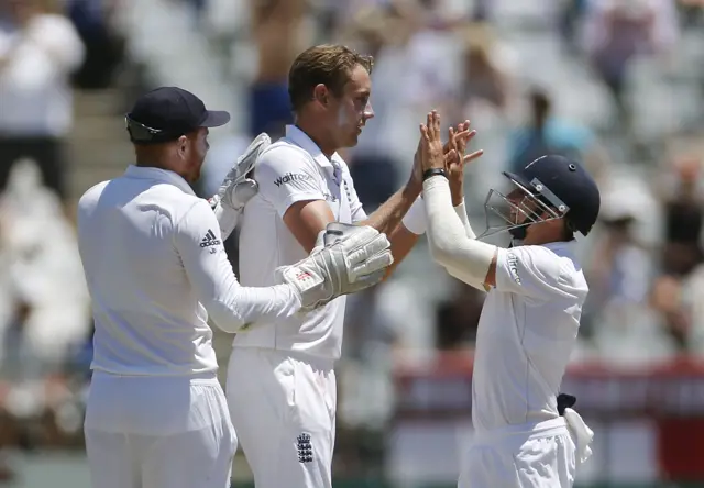 Stuart Broad celebrates another wicket