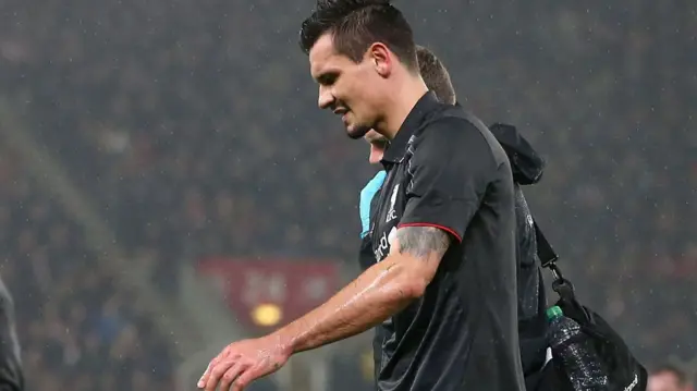 Dejan Lovren leaves the field