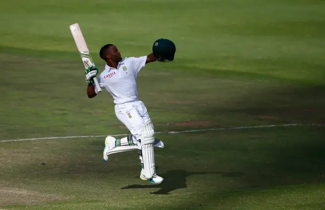 Temba Bavuma celebrates