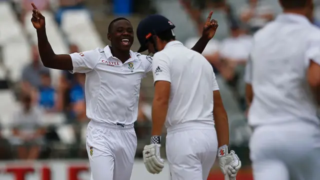 Kagiso Rabada celebrates