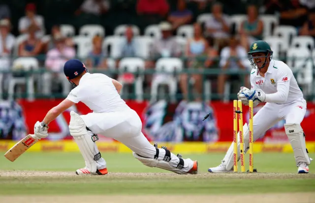 Jonny Bairstow survives and attempted stumping