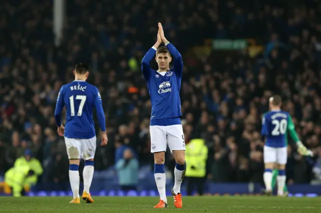 Everton celebrate at full-time