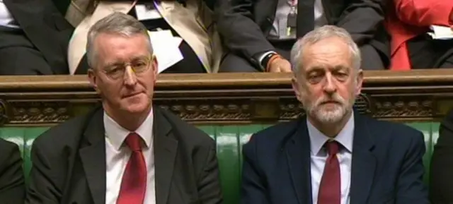 Hilary Benn and Jeremy Corbyn