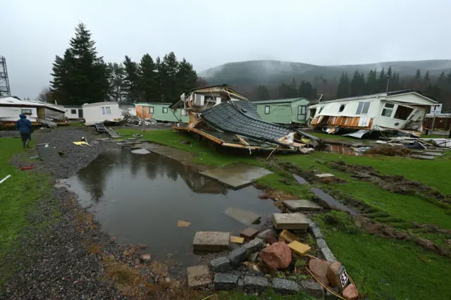 Flooded caravan park