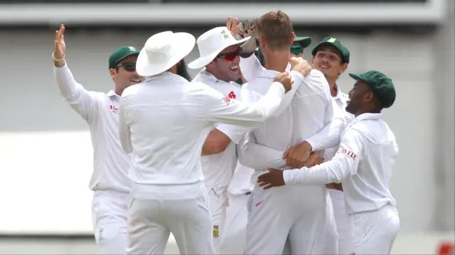 South Africa's players celebrate