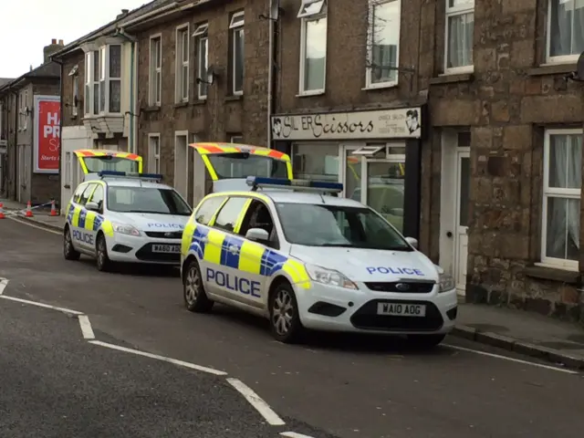 Police car collision scene