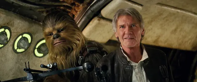 Harrison Ford as Han Solo, in Star Wars: The Force Awakens