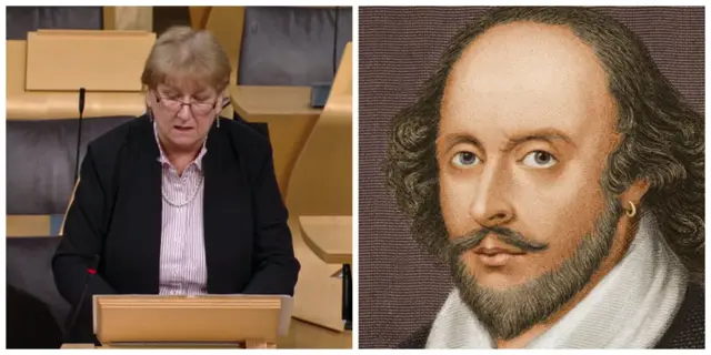 Tory MSP Annabel Goldie quotes from Shakespeare's Hamlet