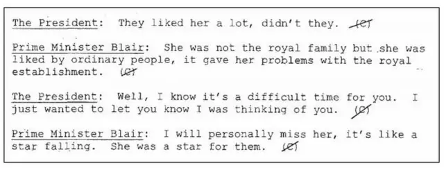 Bill Clinton called Tony Blair in 1997 after the death of Princess Diana.