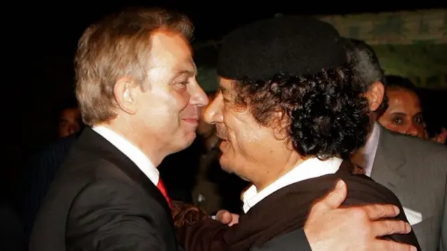 Tony Blair and Muammar Gaddafi