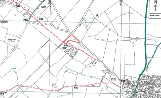 Map showing traveller site location