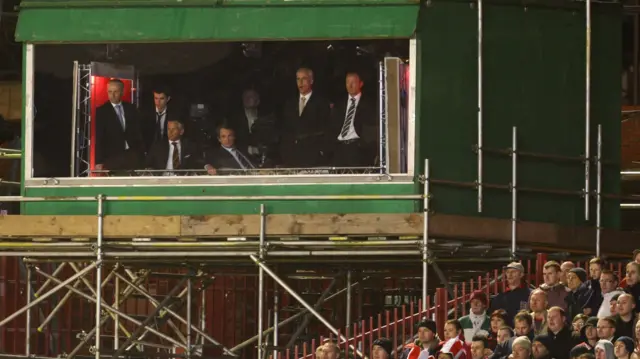 Commentary box at FA Cup tie