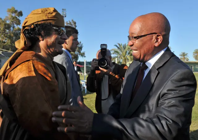 Gadaffi meeting Zuma