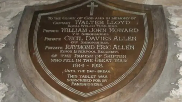 Plaque at St James's church