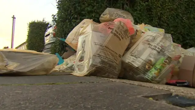 Recycling bags in the streets