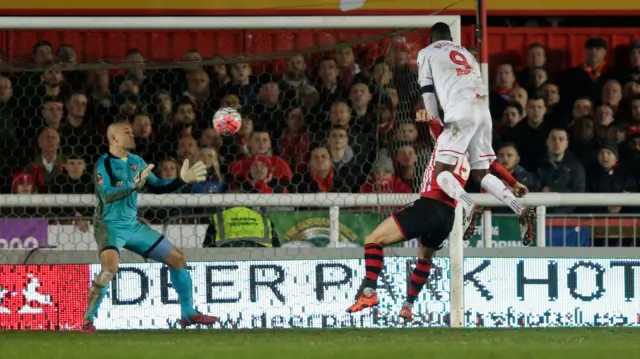 Christian Benteke shoots