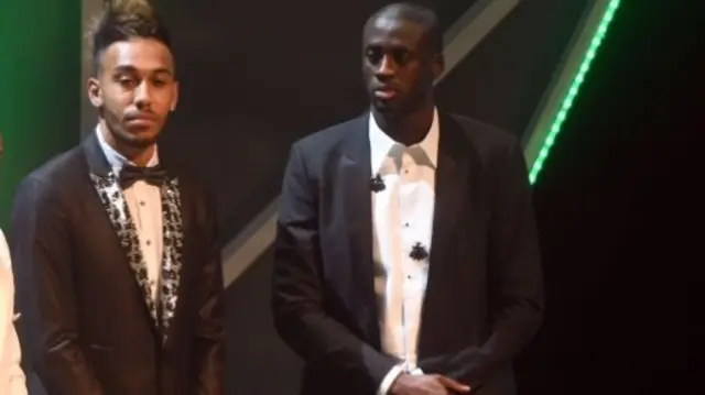 Yaya Toure (R) and Pierre-Emerick Aubameyang