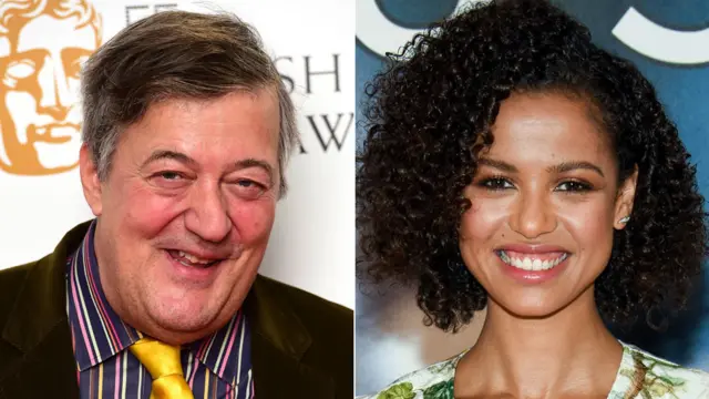 Stephen Fry and Gugu Mbatha-Raw