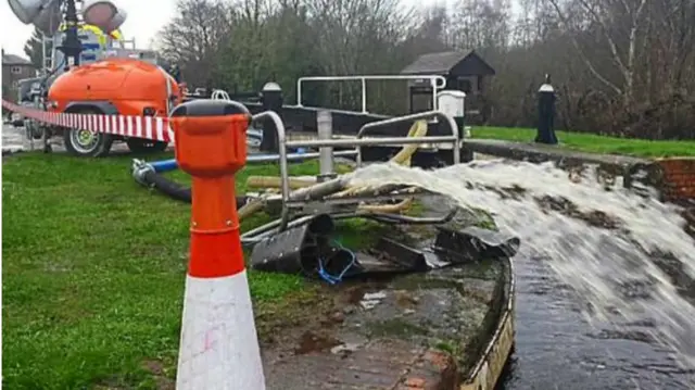 Water pumped into canal