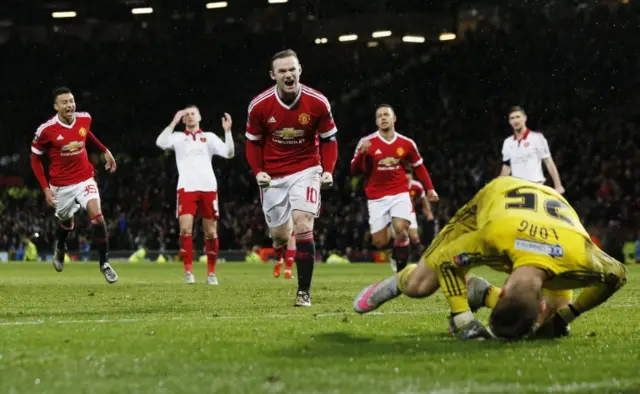 Wayne Rooney celebrates