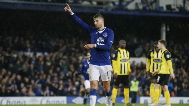 Kevin Mirallas celebrates