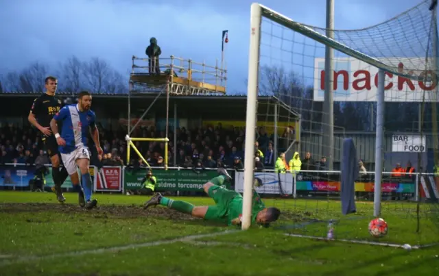 Eastleigh score the opening goal of the game