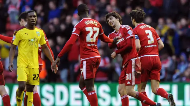 Diego Fabbrini of Middlesbrough celebrates