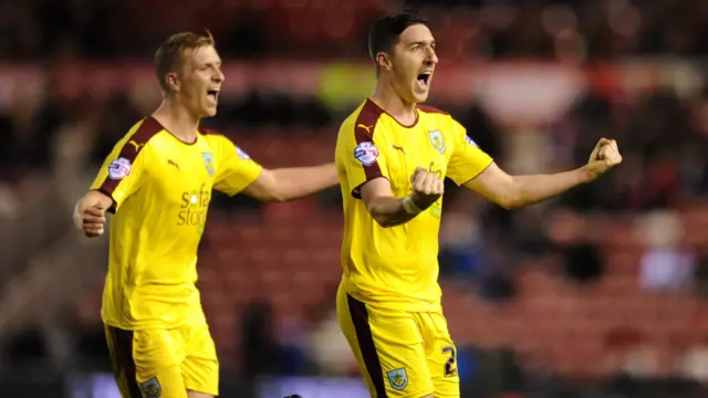 Stephen Ward of Burnley celebrates