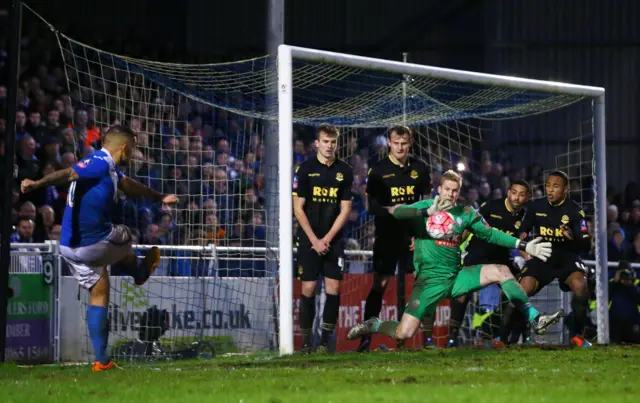 Ben Amos saves a free-kick