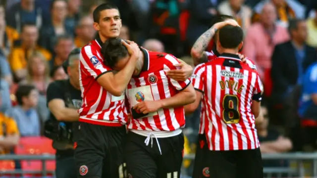 Sheffield United's Jose Baxter celebrates