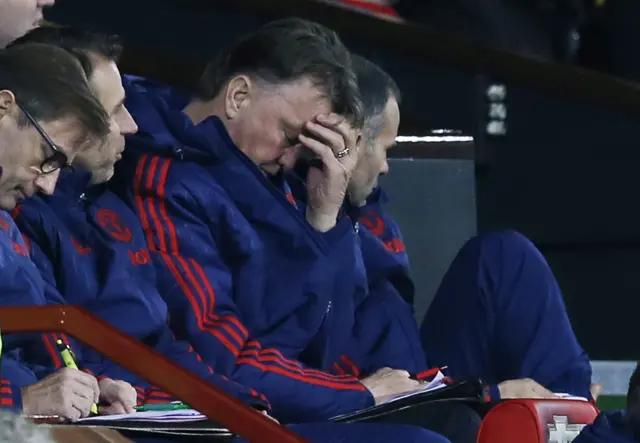 Louis van Gaal looks dejected