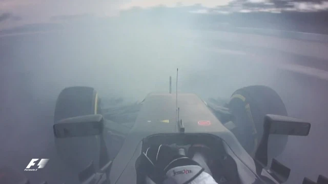 Jenson Button spins