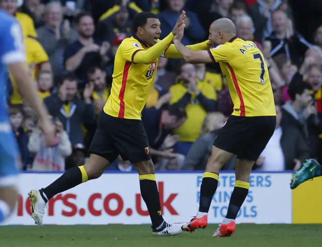 Troy Deeney celebrates