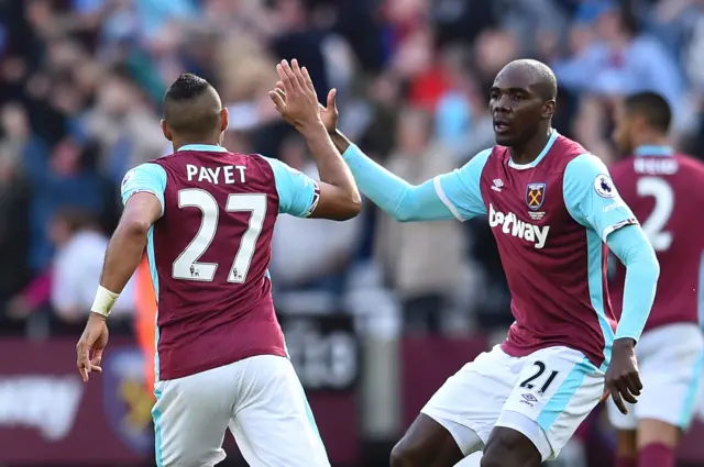 Dimitri Payet celebrates goal