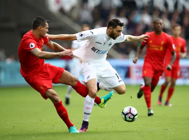 Borja Baston and Dejan Lovren