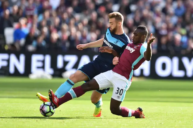 Michail Antonio tackles