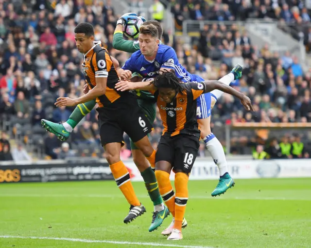 Hull City defending