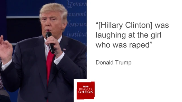 Graphic showing a quote from Donald Trump attacking Hillary Clinton